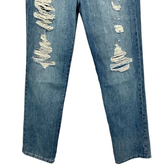 FRAME x Julia Sarr Jamois Jeans Blue Crochet Baggy Low Rise Straight Size 26 - Picture 5 of 12